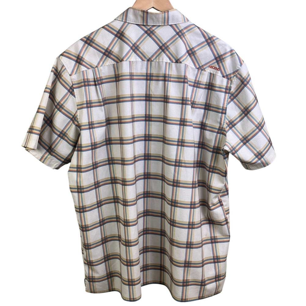 Set 2 Ascend Blue Cream Multicolored Check Short Sleeve Button Shirt Size XL - Picture 10 of 12